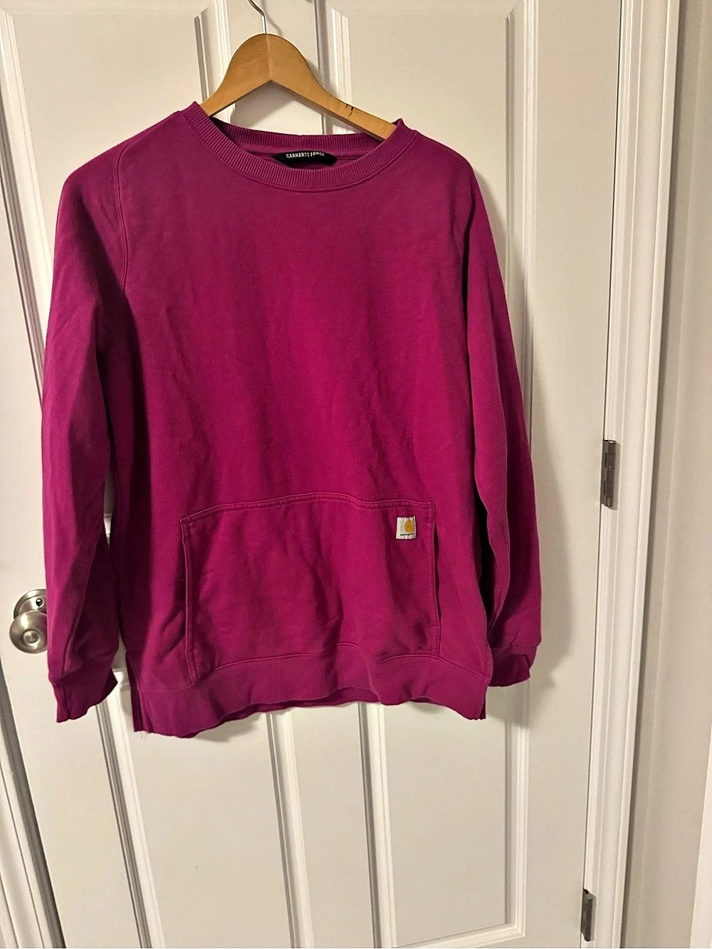 Carhartt Force Women’s Relaxed Fit Crewneck Sweatshirt Pink Large